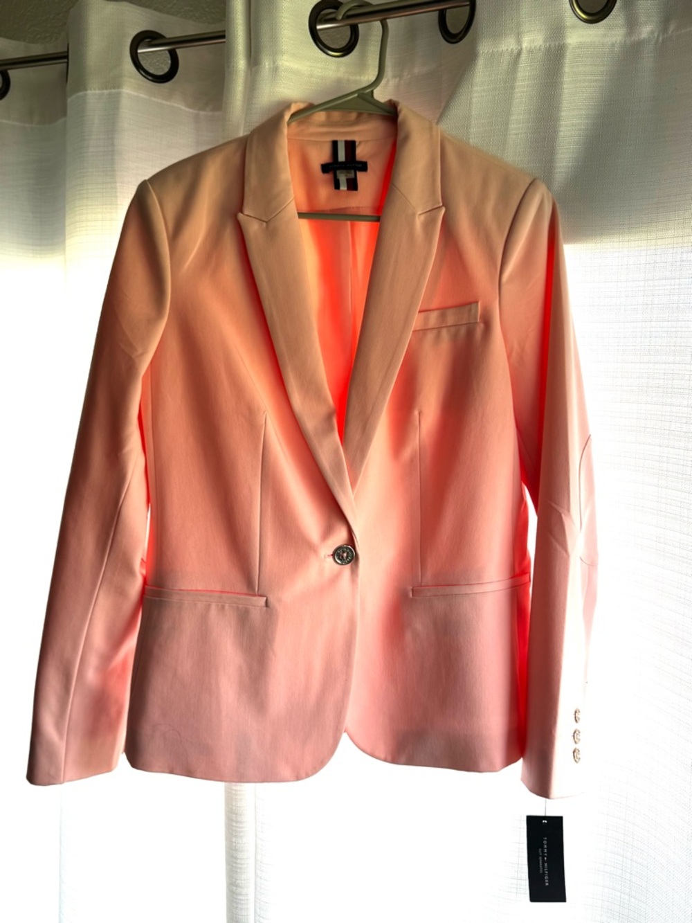 Tommy Hilfiger Light Pink Single-Button Blazer - Picture 2 of 5